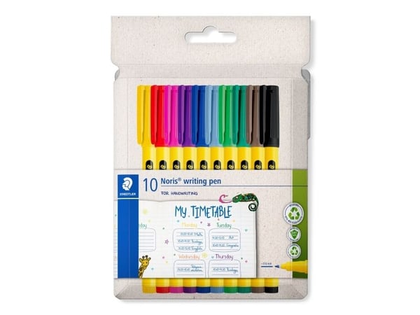 Staedtler Noris 307, Multifärg, Gul, 0,6 mm, Polypropylen (PP), Rund, Vattenbaserat bläck