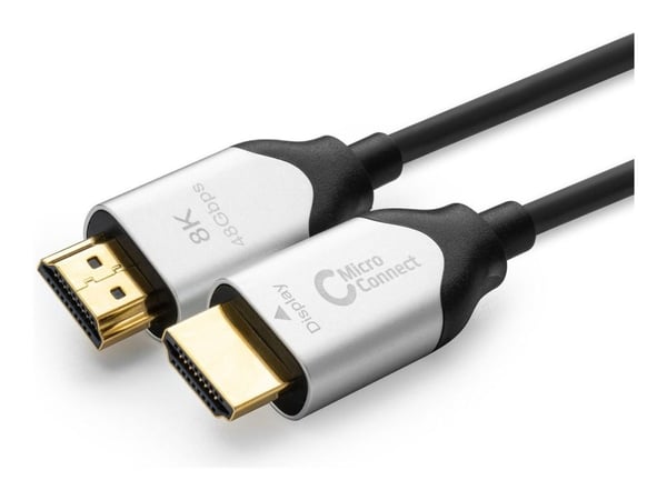 MicroConnect Premium - Ultra High Speed - HDMI-kabel med Ethernet - HDMI hann rett til HDMI hann rett - 40 m - hybridkobber / fiberoptikk - svart -...