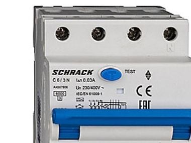 Schrack Yhdistelmärele MCB/RCD 3P+N - C 25A 30mA 6kA tyyppi A