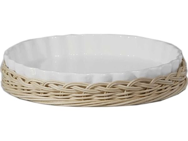 LA PORCELLANA BIANCA MIDOLLINO krepsekurv/pynt til paiform 25 cm
