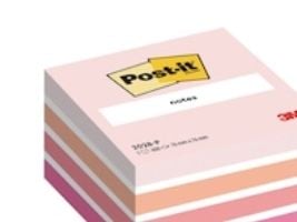 Post-it 2028-P - Kubisk notisblokk - 76 x 76 mm - 450 ark (5 x 90) - hvit, rosa, neonrosa, korall, varm rosa