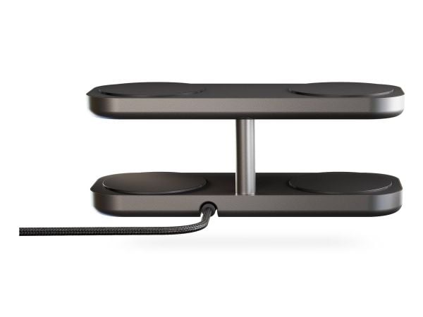 ZENS Quattro Charger Pro 4 - Trådløst ladestativ + AC-strømadapter - 15 watt - 4 utgangskontakter (magnetisk) - svart