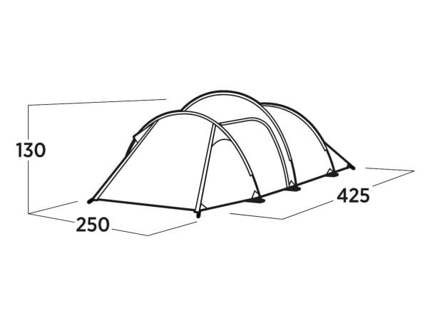 Easy Camp Hemsedal 4, Camping, Hard ramme, Tunell Telt, 4 person(er), 5,6 kg, Grønn