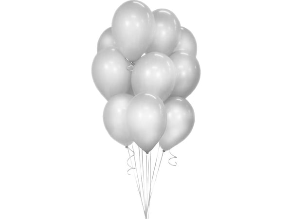 GoDan Balony Beauty & Charm metalliske ballonger sølv 12" 10 stk.