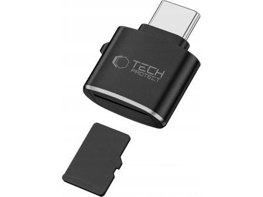 Spigen TECH-PROTECT ULTRABOOST Type-C kortleser micro SD/TF svart