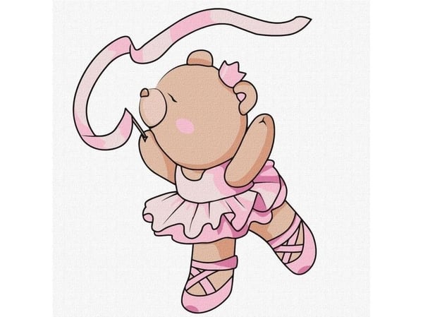 Maling etter tall - Ballerina Kids 25x25 cm