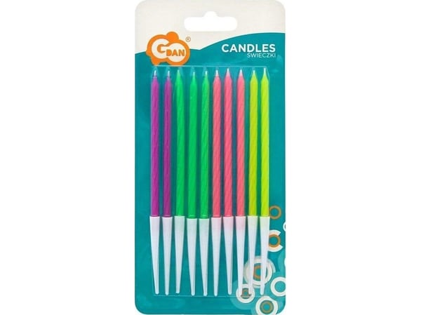 GoDan neon-lysestaver 13,5x0,4 cm 10 stk.