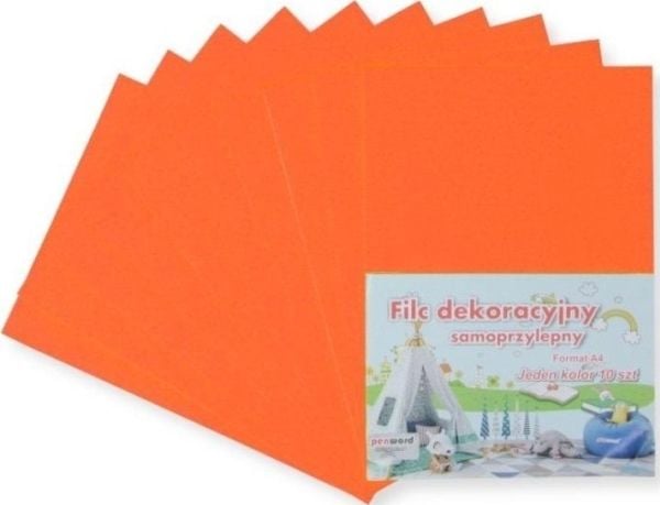 Interdruk filtpapir A4 selvklebende oransje 20x30 cm 10 stk