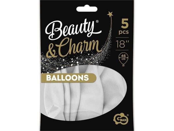 GoDan ballonger Beauty&Charm pastel hvite 5 stk