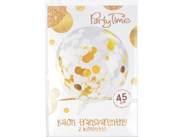 Arpex transparent ballong med konfetti Celebrate gull
