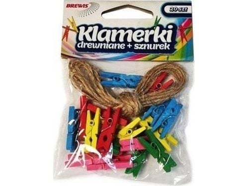 BREWIS klesklyper + snor fargerik, 20 stk