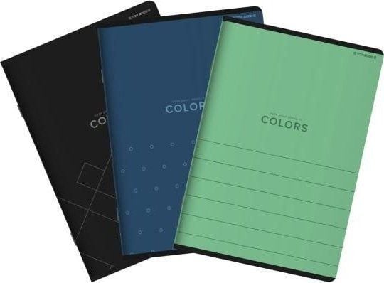 Top 2000 notatbok A5/96 ark ruter Colors mix (5 stk.)