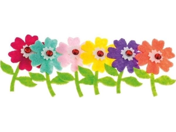 Brewis filt klistremerker blomster 6 stk.