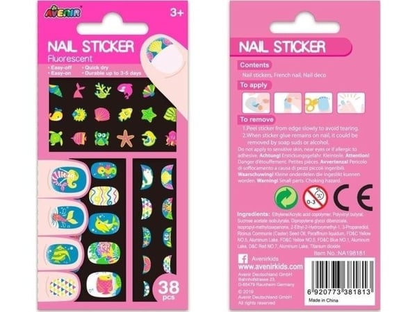 Avenir nagelklistermärken Fluo - i vatten 38 st