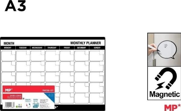 A3 magnetisk månadskalender