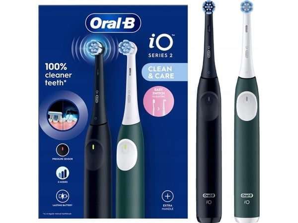 Braun iOS2d.2ZZ9.0 Oral-B iO2 elektrisk tannbørste Duo Night svart/grønn
