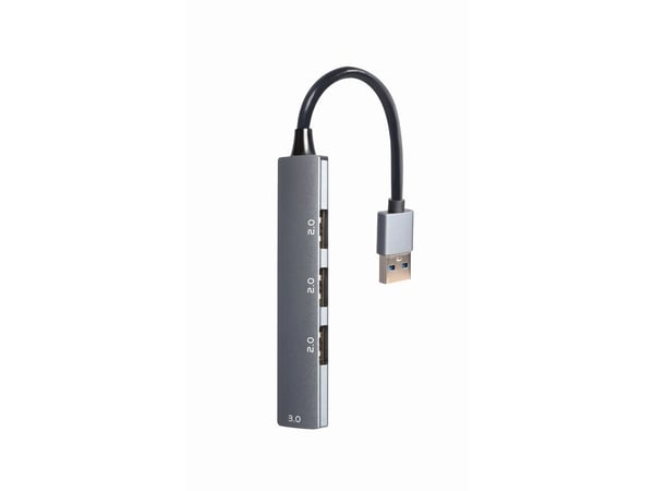 Gembird - Hub - 4-port, silver - 1 x USB 3.1 Gen 1 + 3 x USB 2.0 - stasjonær