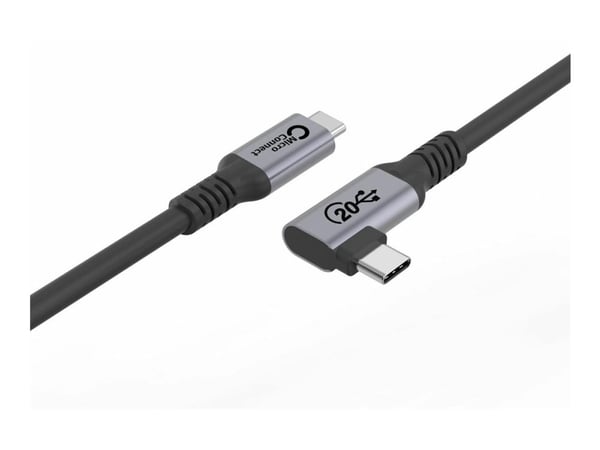 MicroConnect - USB-kabel - 24 pin USB-C (hann) rett til 24 pin USB-C (hann) vinklet - USB 3.2 Gen 2x2 - 20 V - 5 A - 25 cm - USB Power Delivery (10...
