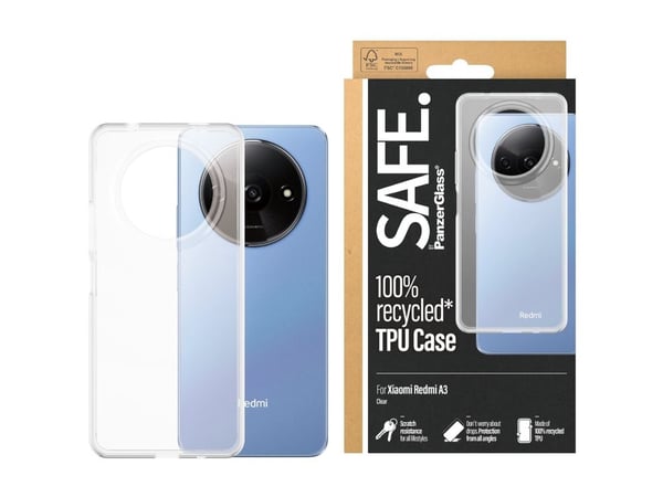 SAFE. by PanzerGlass - Baksidedeksel for mobiltelefon - termoplast-polyuretan (TPU) - gjennomsiktig - for Xiaomi Redmi A3