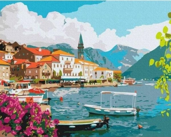 Maleri etter tall - Sommer i bukten 40x50cm
