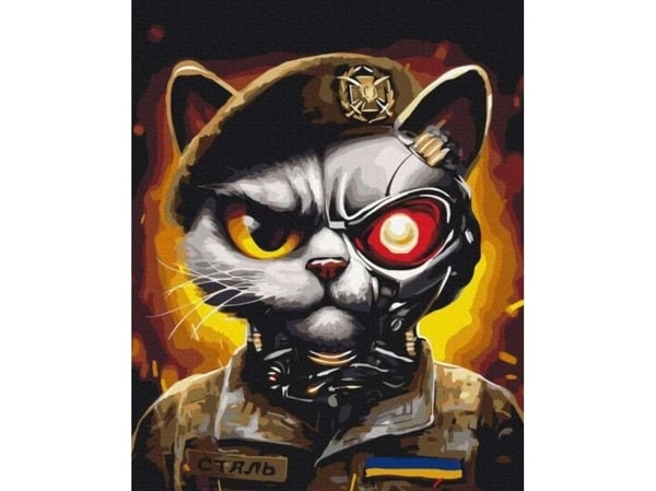 Din hobby male etter tall - katt fra Ukrainas væpnede styrker