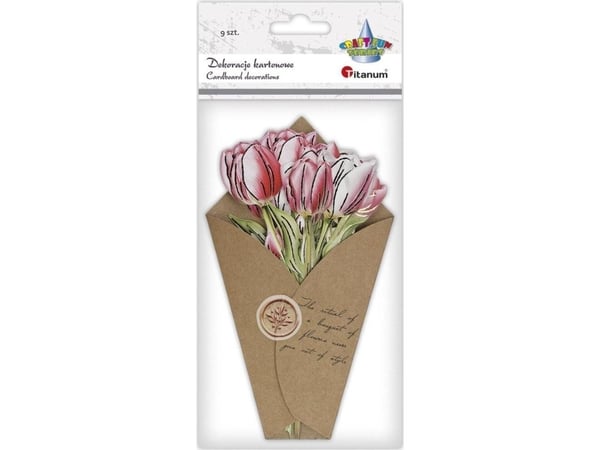 LearnHow dekorasjonskartong Flower Letter blomsterbrev tulipaner 9 stk