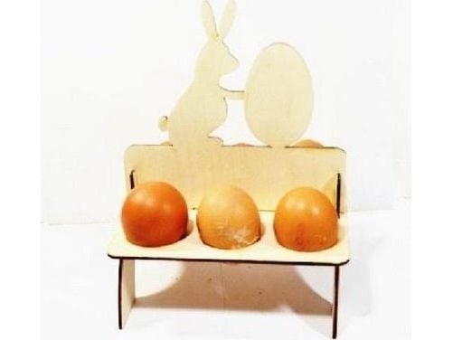 Eggstativ for 6 egg til pynt Rabbit med egg
