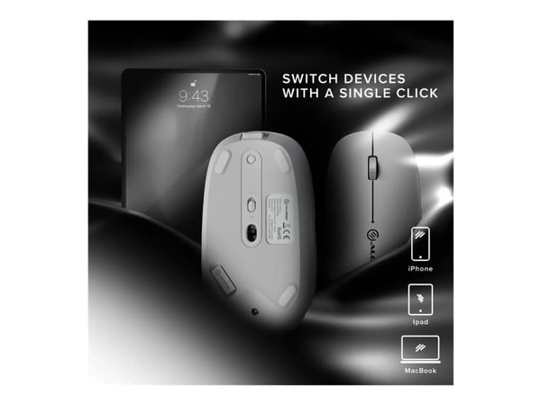 ALOGIC AMBT4KWH, Molempikätinen, RF Wireless + Bluetooth, Valkoinen