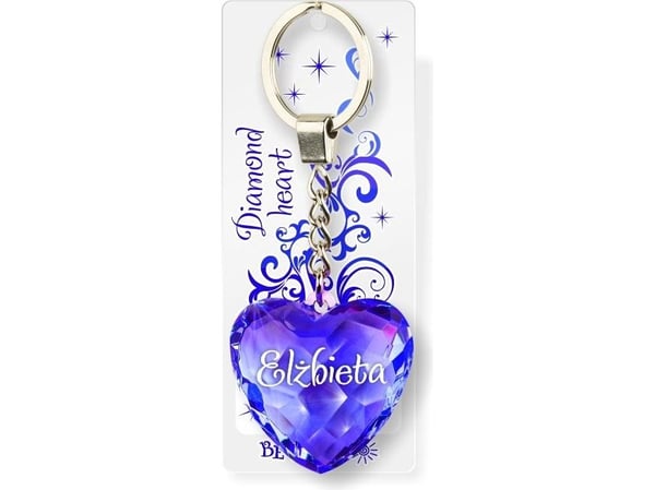 Nyckelring Be Happy hjärta diamant (BEHA0047) - Elzbieta