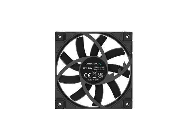 DeepCool FT12 SLIM, Luftkjøler, 12 cm, 500 RPM, 1850 RPM, Sort