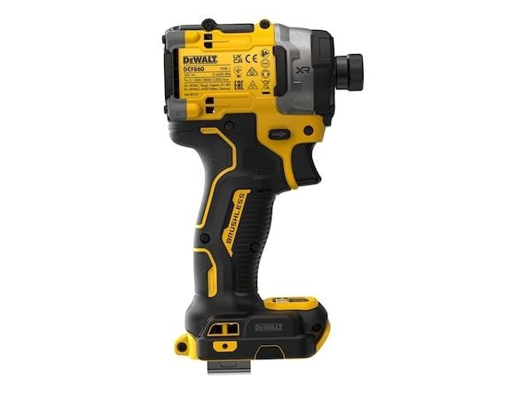 DeWALT DCF860NT-XJ, Iskuruuvain, Pistoolikahva, 1/4", musta, Keltainen, Harjaton, 3800 RPM - SOLO