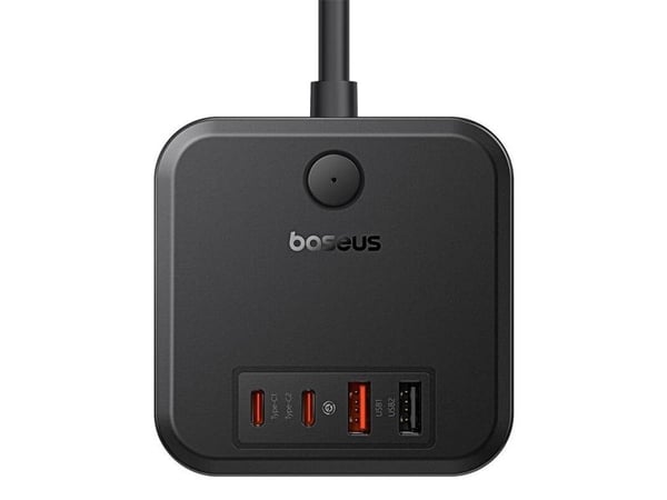 Baseus PowerCombo 3AC+2U+2C 30W seinälaturi, 1.5m (musta)