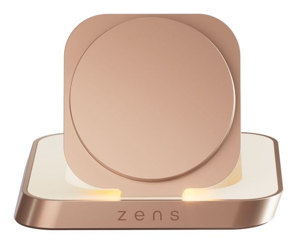 ZENS Nightstand Charger - Limited Edition - trådløst ladestativ + AC-strømadapter - 15 watt - Apple Fast Charge (trådløs lading (15W)) - kobber, hvit