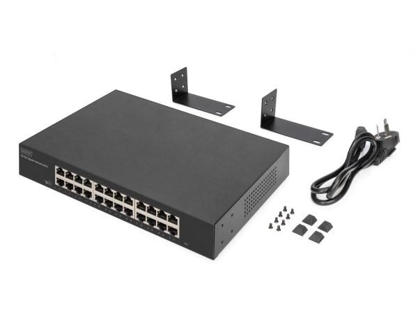 DIGITUS - Switch - ikke-styrt - 24 x 10/100/1000Base-T - rackmonterbar, stasjonær