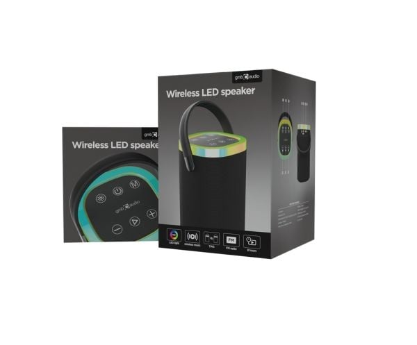 GMB Audio SPK-BT-LED-06 - Høyttaler - for bærbar bruk - trådløs - Bluetooth - 5 watt - svart