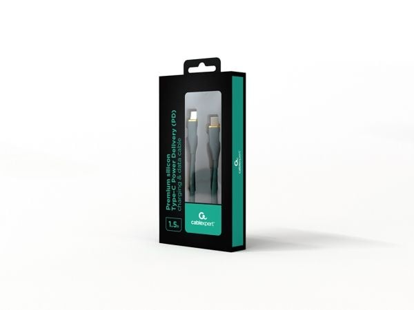 Cablexpert Premium - USB-kabel - USB-C (hann) til USB-C (hann) - USB 2.0 - 3 A - 1.5 m - formstøpt, Power Delivery-støtte, data & lading - midnattg...