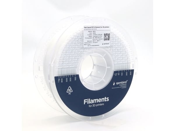Gembird - Hvit - 1 kg - hvit - fargeboks - PETG-filament (3D)