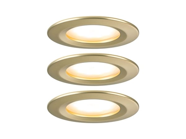 Paulmann Nova Coin, Nedtryckbar spotlight, 3 lampor, LED, 2700 K, 460 LM, Guld