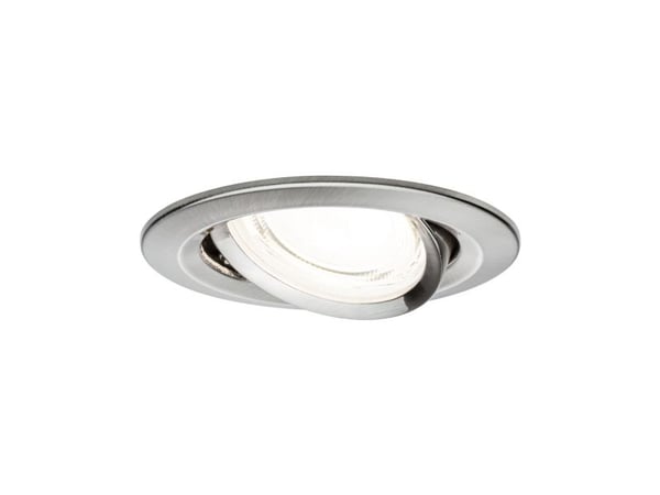 Paulmann Nova Coin, Innsunket spotlight, 1 ampuller, LED, 4000 K, 505 lm, Børstet jern