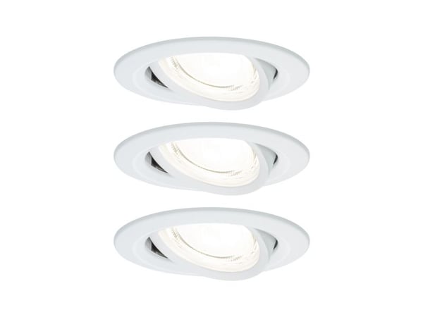 Paulmann Nova Coin, Innsunket spotlight, 3 ampuller, LED, 505 lm, Hvit