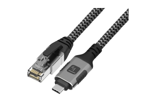 Techly ICOC U3C-RJ45-010, 1 m, Cat6, F/UTP (FTP), USB Type-A, RJ-45, Sølv, Svart