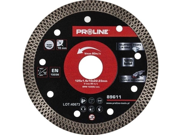 Diamantkappeskive, tynn, 125*1,4*10*22,23, prolin