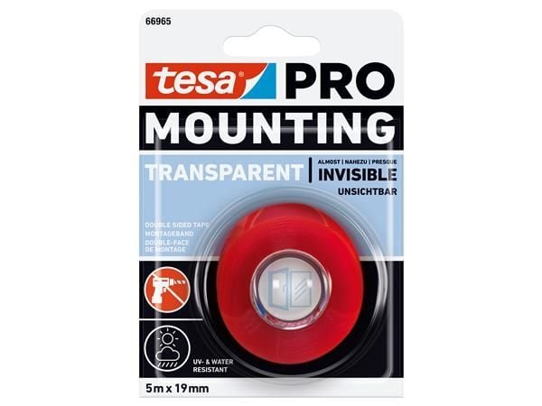 tesa Monteringsbånd PRO Transparent 66965-00001-00 (L x B) 5 m x 19 mm - 1 stk.
