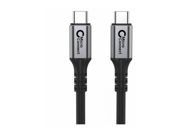MicroConnect - USB-kabel - 24 pin USB-C (hann) rett til 24 pin USB-C (hann) rett - USB4 Gen3x2 - 20 V - 5 A - 3 m - USB Power Delivery (100 W), 8K ...