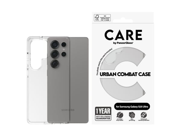 CARE by PanzerGlass Urban Combat - Baksidedeksel for mobiltelefon - polykarbonat, termoplast-polyuretan (TPU) - for Samsung Galaxy S25 Ultra