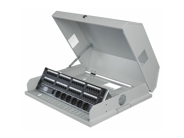 Lanview by Logon - Rack skåp - 3U (Rotatable) + 5U (Horizontal), 537 x 475mm, slim - väggmontering - vit - 8U - 19"