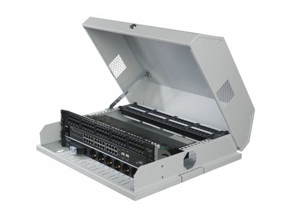 Lanview by Logon - Rack skap - 3U (Rotatable) + 5U (Horizontal), 537 x 475mm, slim - veggmonterbar - hvit - 8U - 19"