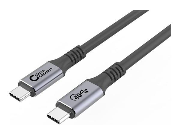 MicroConnect - USB-kabel - 24 pin USB-C (hann) rett til 24 pin USB-C (hann) rett - USB4 Gen3x2 - 20 V - 5 A - 1.5 m - USB Power Delivery (100 W), 8...