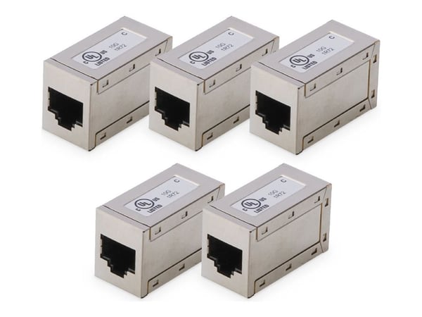 DIGITUS - Kopplingsdon för nätverk - RJ-45 (hona) till RJ-45 (hona) - skärmad - CAT 6 - modulär, stiftkoppling: 1:1 (paket om 5)