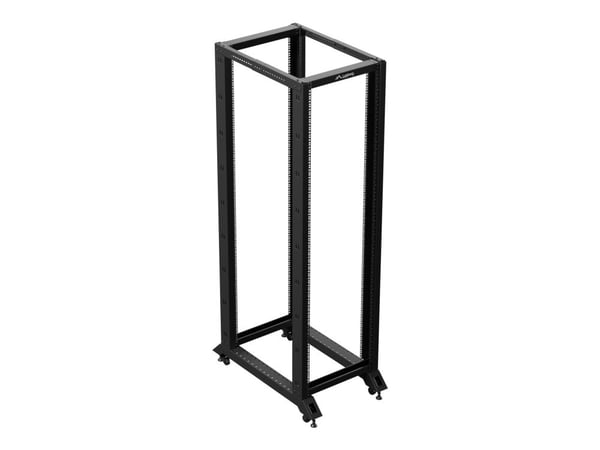 Lanberg - Rack åpen ramme - 600 x 1000 mm - fritt stående, står på gulv - svart, RAL 9004 - 42U - 19"